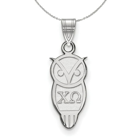 The Black Bow Sterling Silver Chi Omega Small Pendant Necklace - 16 Inch
