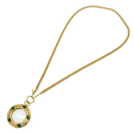 Pre-Owned Chanel Loupe Color Stone Gold Chain Necklace 0765 CHANEL (Good)