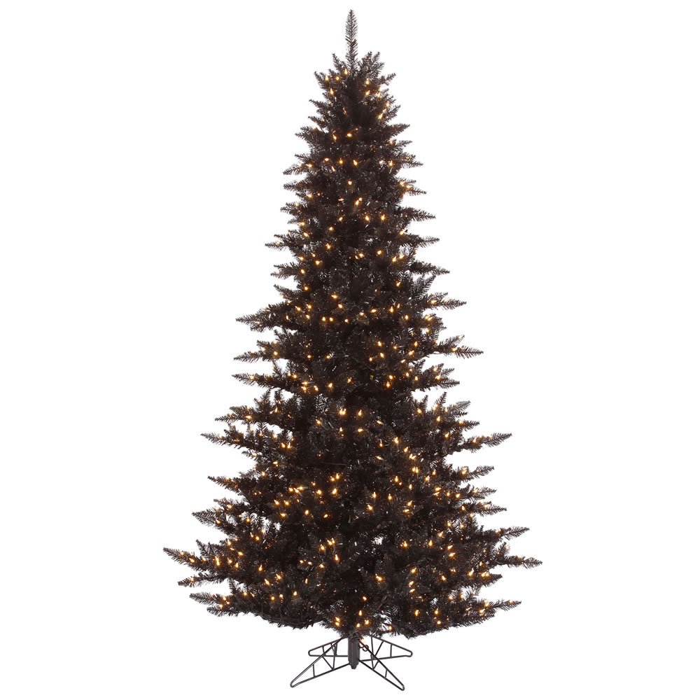 12 Ft. X 74 in. Black Christmas Tree with 1650 Warm White & 4631 Tips Mini LED Lights