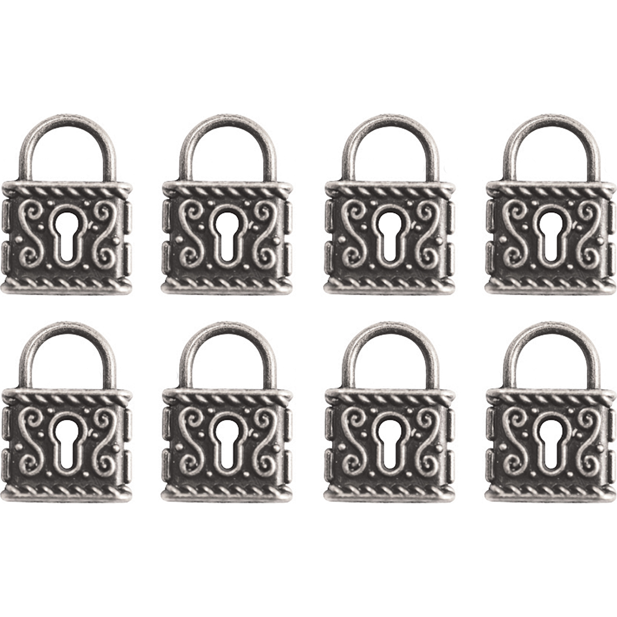 22 X 17 Mm Vintage Metal Charms, Silver Locks