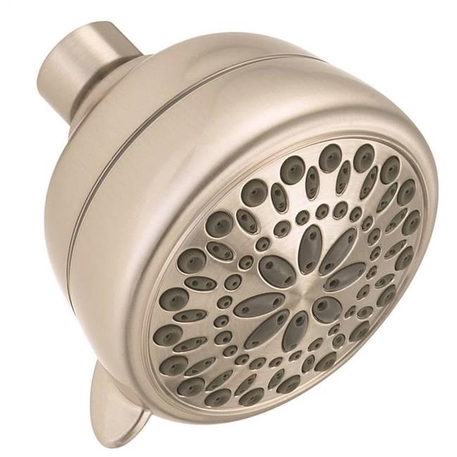 2 GPM Nickel Plated Universal Showerhead, 0.5 in. IPS -7 Spray Functions, 80 PSI