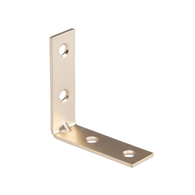 104000 1 L X 0.5 in. W, Corner Brace-Steel - Bright Brass