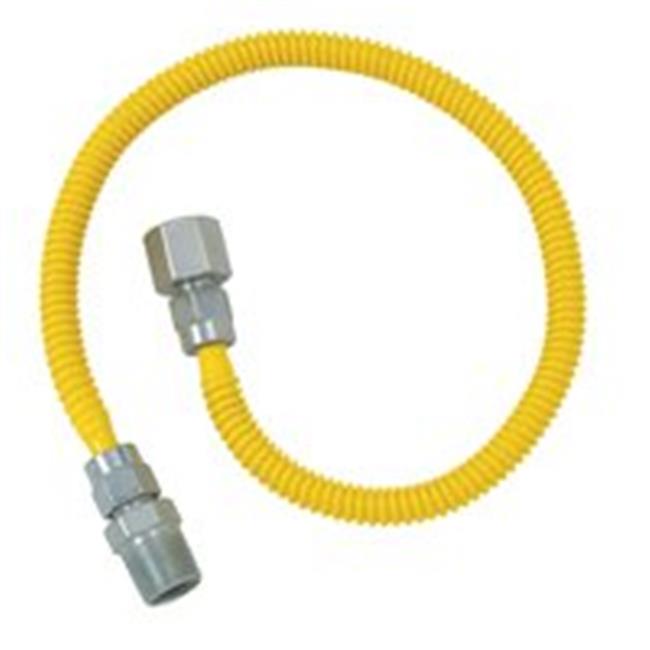 CSSL54-12 Coated Stainless Steel Gas Connector 0.5 Fip X 0.5 Mip X 12