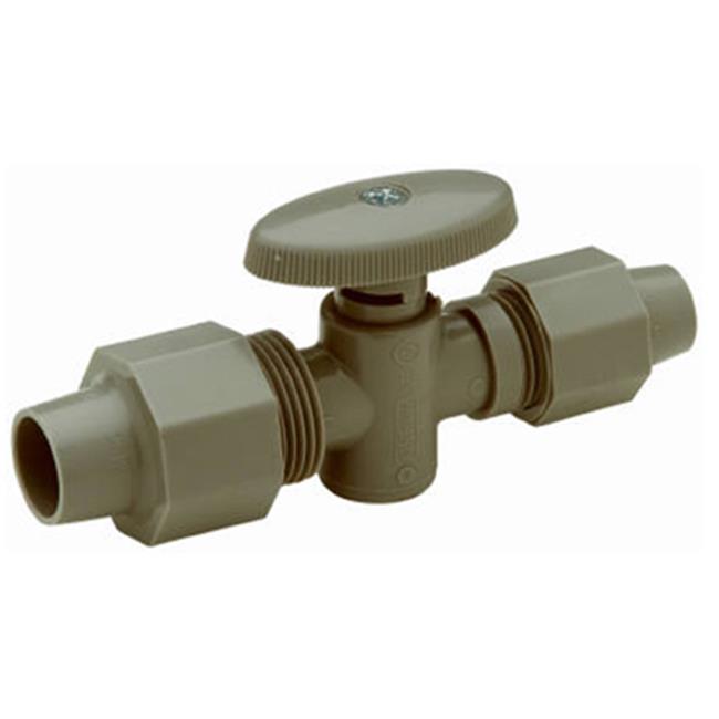 QBV442N Straight Stop Valve - 0.5 in. Copper Tube Size X 0.25 in. Copper Tube Size
