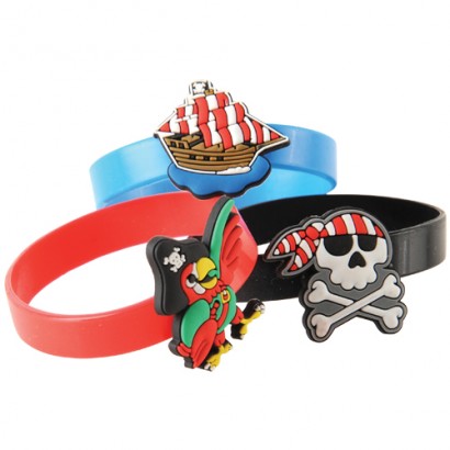 Pirate Rubber Charm Bracelets - 12 per Pack - Pack of 13