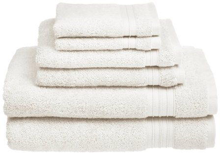 HygroSoft by Welspun  6 Piece Unique Patent Pending Hollow Core Cotton Towel Set - White