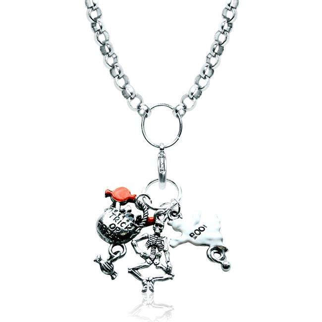Halloween Charm Necklace in Silver