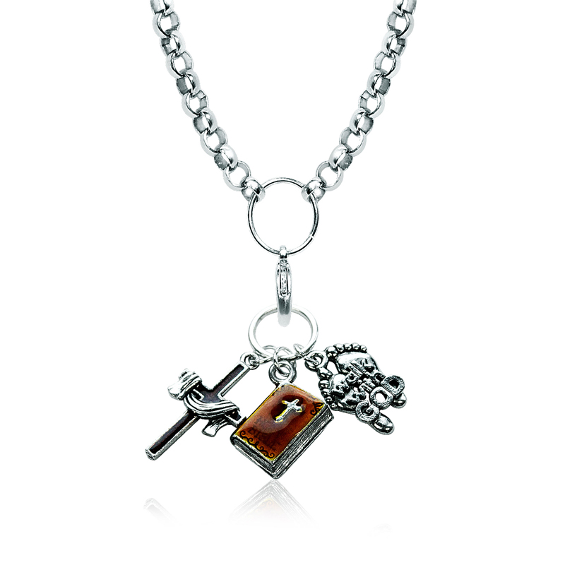 Music Lover Charm Necklace in Silver