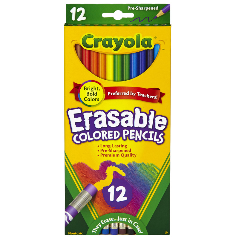Crayola Erasable Colored Pencils  12 Colors per Box  Set of 6 Boxes
