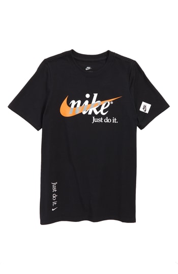 Boy's Nike Sportswear Just Do It Graphic T-Shirt, Size M (10-12) - Black