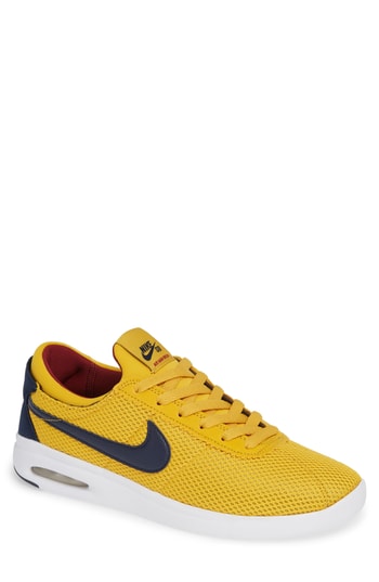 Men's Nike Sb Air Max Bruin Vapor Txt Skateboarding Sneaker, Size 10 M - Yellow