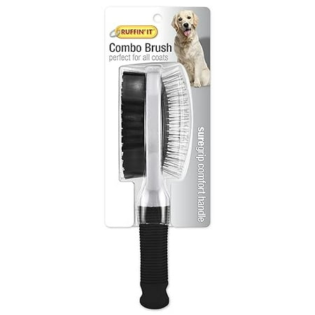 Westminster Pet 19743 Bulk Buy Products Soft Grip Combo Pin & Bristle Brush  NO Size  Blue
