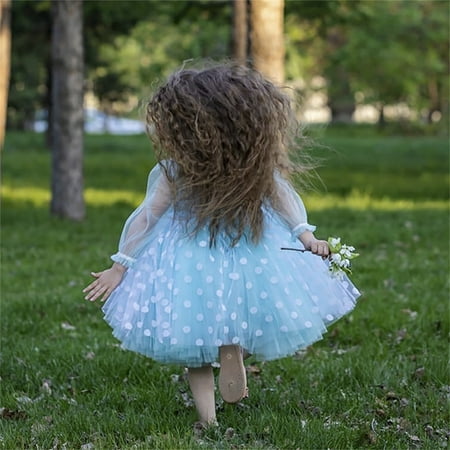 Aayomet Birthday Dress Girl Maxi Dress Kids Casual Buffalo Check Plaid Long Sleeve Dresses with Pockets Blue 8-9 Years