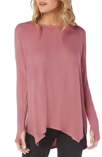 Women's Michael Stars Ribbed Tunic Top, Size One Size - Pink
