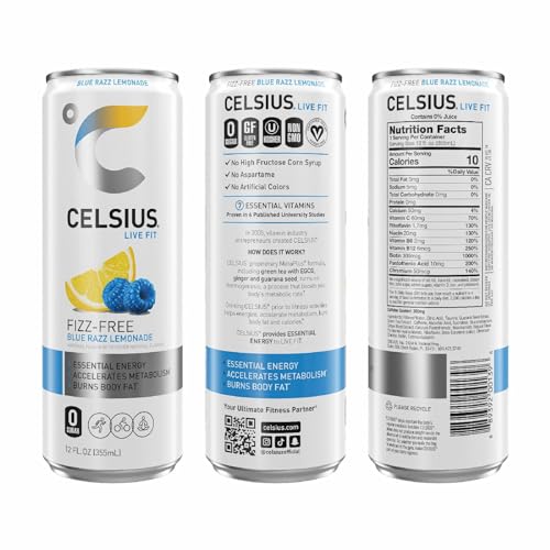 CELSIUS Fizz Free Blue Razz Lemonade  Functional Essential Energy Drink 12 Fl Oz Single Can thumbnail