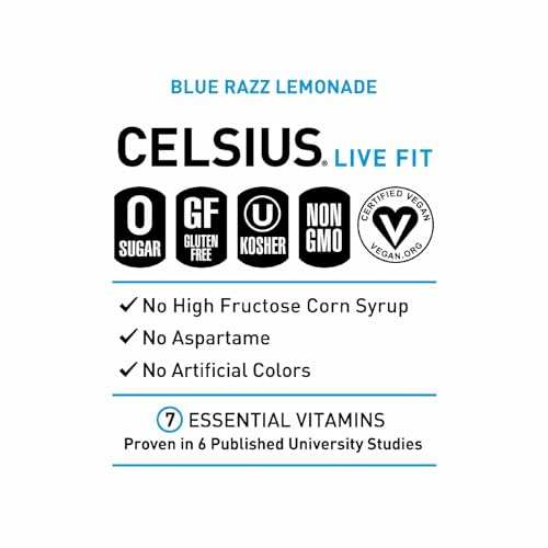 CELSIUS Fizz Free Blue Razz Lemonade  Functional Essential Energy Drink 12 Fl Oz Single Can thumbnail