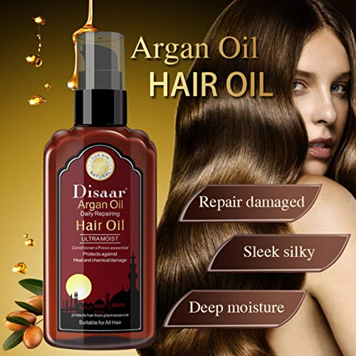 DISAAR Beauty Argan Hair Oil Ultra Moist Daily Repairing Rich Proteins and Vitamins Protect Hair from Plant Essence 120ml (ARGAN OIL) thumbnail