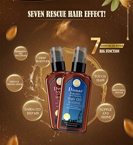DISAAR Beauty Argan Hair Oil Ultra Moist Daily Repairing Rich Proteins and Vitamins Protect Hair from Plant Essence 120ml (ARGAN OIL) thumbnail