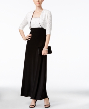 R & M Richards Womens Plus Bolero Lace Dress with Jacket