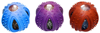Multipet 51082 3 in. Doglucent TPR Light up Ball with Outer Rubber Ring Dog Toy
