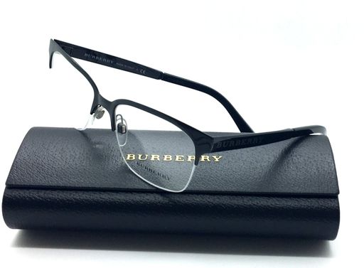 Burberry Womens Black Eyeglasses B 1253 1180 52mm Semi Rimless Metal