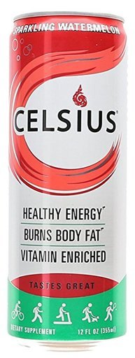 Celsius 277225 12 Oz Energy Drink Sparkling Watermelon - Pack of 12