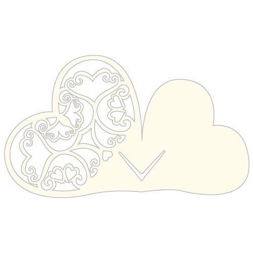 Weddingstar 9332-79 Place Card Double Heart Laser Expression, Ivory - Pack of 12
