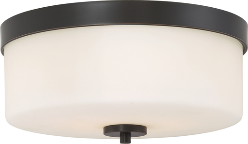 NUVO 60-6331 Denver 2 Light Flush Mount Fixture Mahogany Bronze Finish Ma
