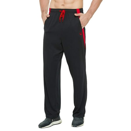 E-SURPA Men S Athletic Pant with Pockets Open Bottom Sweatpants for Men Workout  Exercise  Running (0701-Black XL)
