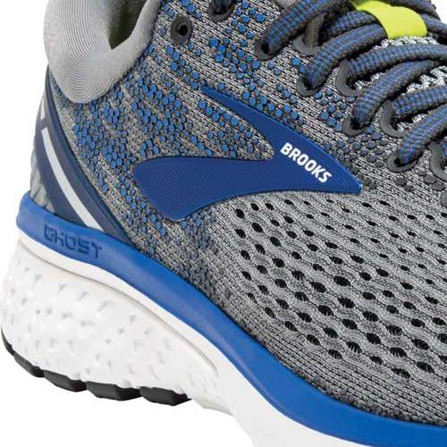 Brooks Ghost 11 Men's Running Shoes Grey/Blue/Silver Size 9.5 Width 4E - Extra Wide