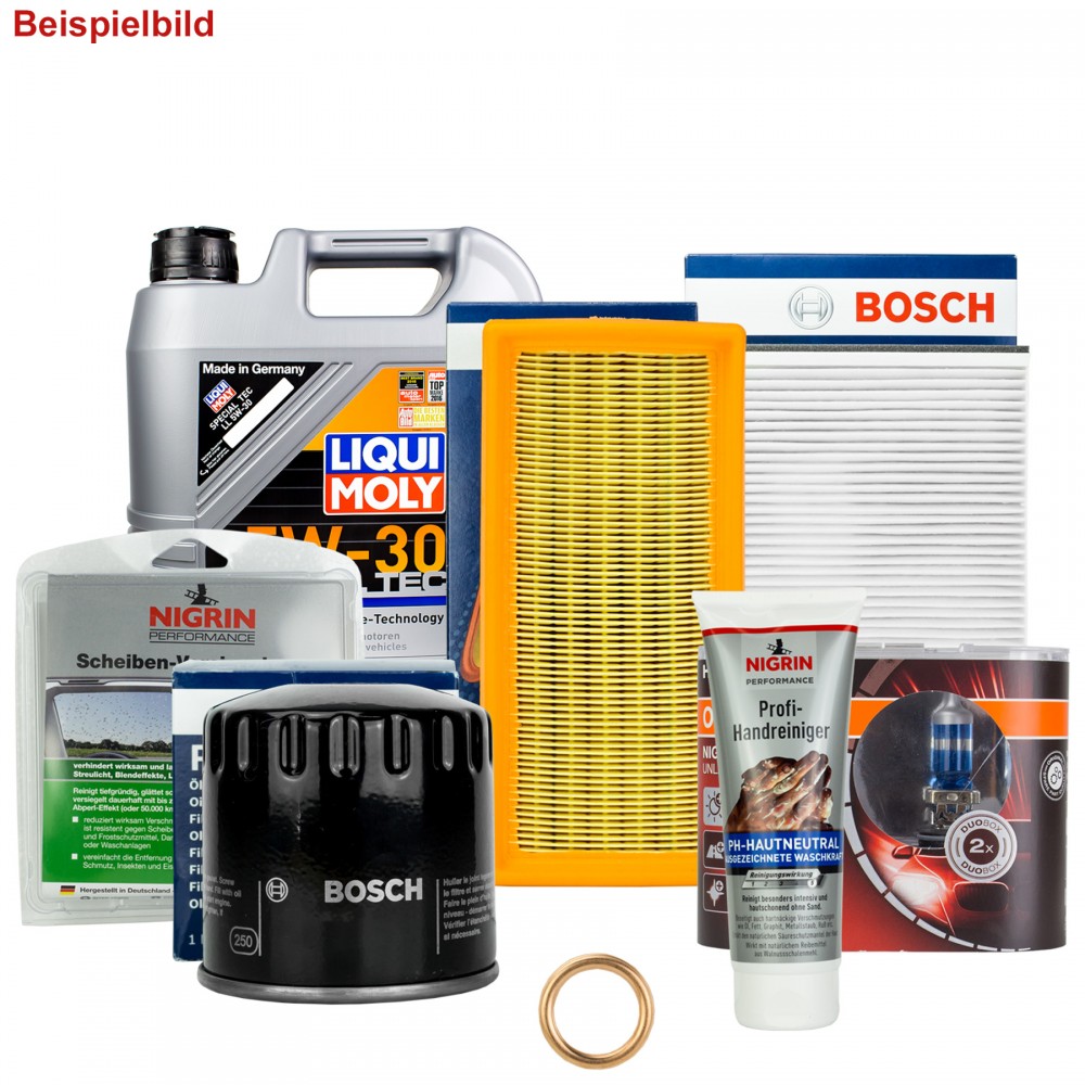 5L L Liqui Moly 5W-30 + Bosch Filter + Zubehör SET Seat Mii 1.0 75Ps