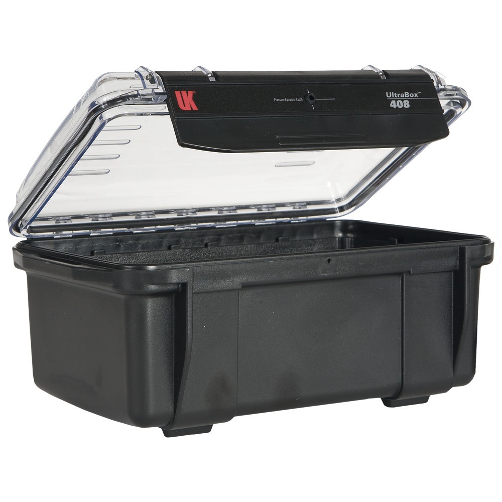 UK Wasserdichte UltraBox 408, Schwarz, Klarsichtdeckel, Leer