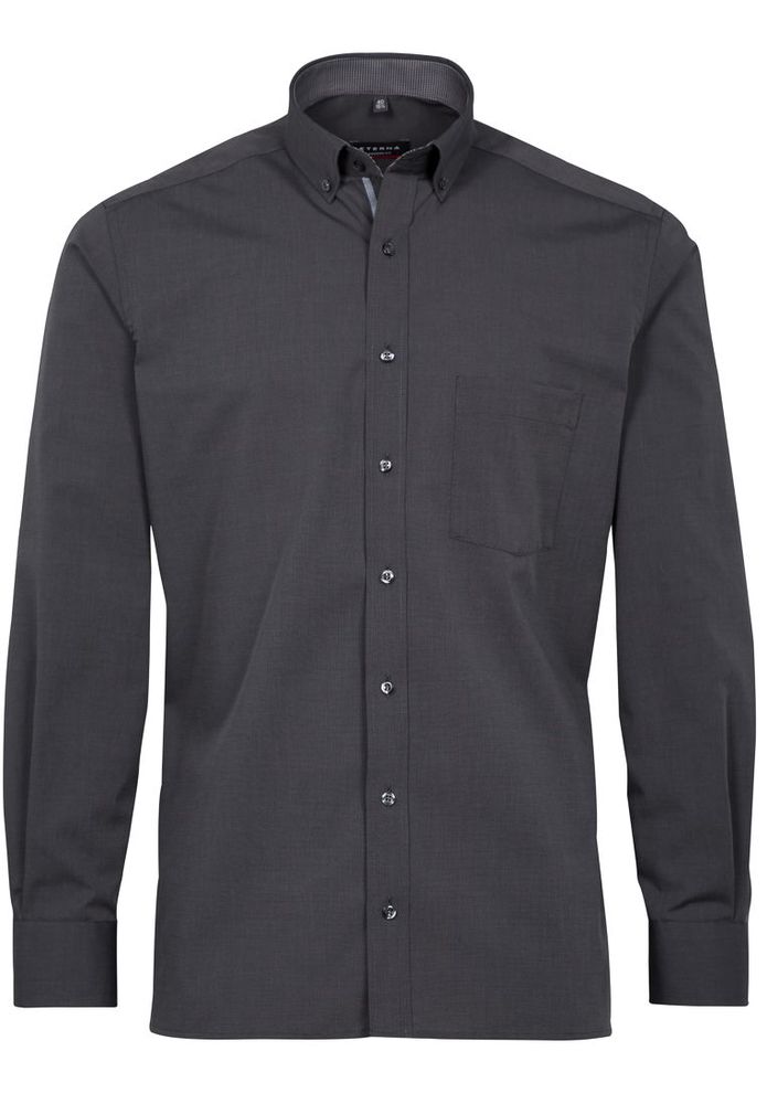 Eterna - Modern Fit - Bügellfreies Herren Langarm Hemd Mit Button-Down-Kragen, Fil à Fil (3070 X143)