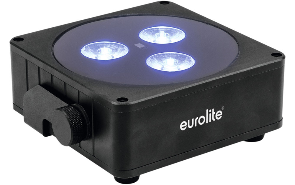 Steinigke Showtechnic EUROLITE Rechargeable Flat Light 3 LED Spot 24W, Black