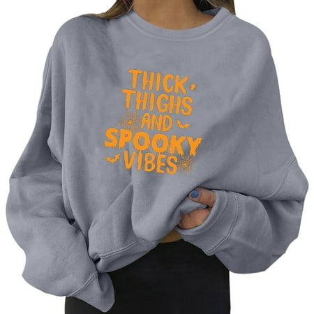 GWAABD Fashion for Women 2023 Womens Daily Sweatshirt Long Pullover Letter Print O Neck Printing Long Sleeve Women Skateboard Women Blouse