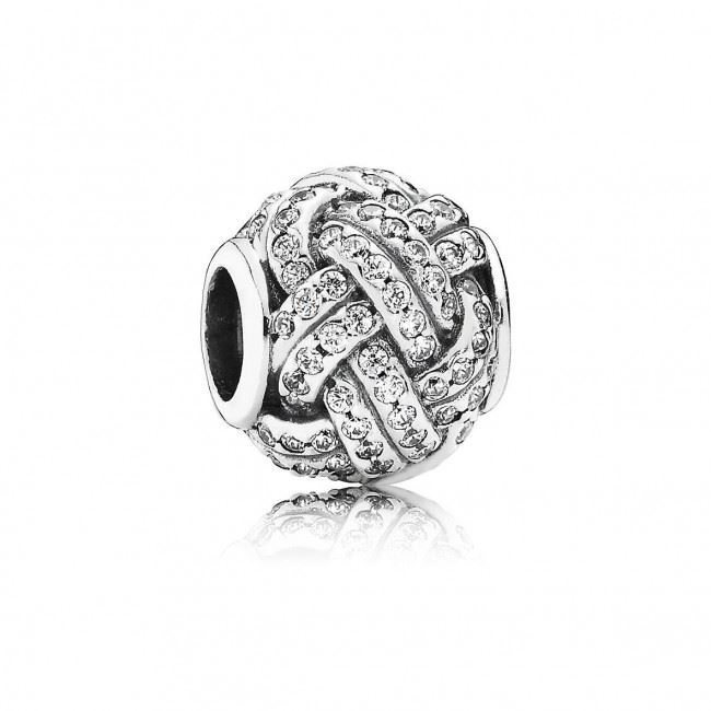 Pandora Charm Sparkling Love Knot Sterling Silver - No Returns or Exchanges