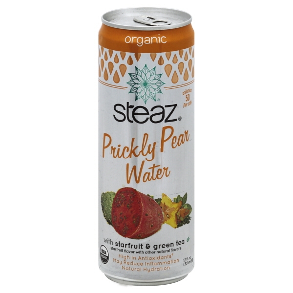 Steaz 320449 Prickly Pear Green Tea Star Fruit Water, 12 Fl. Oz - Pack of 12