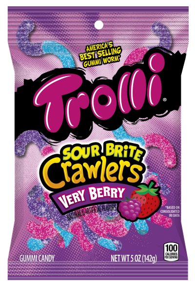 Trolli, Very Berry Sour Brite Crawlers Gummy Candy, 30.4 Oz