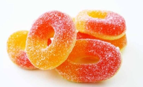 Hoosier Hill Farm Delicious Gummi Peach Rings, 2 Lbs Zippered Bag