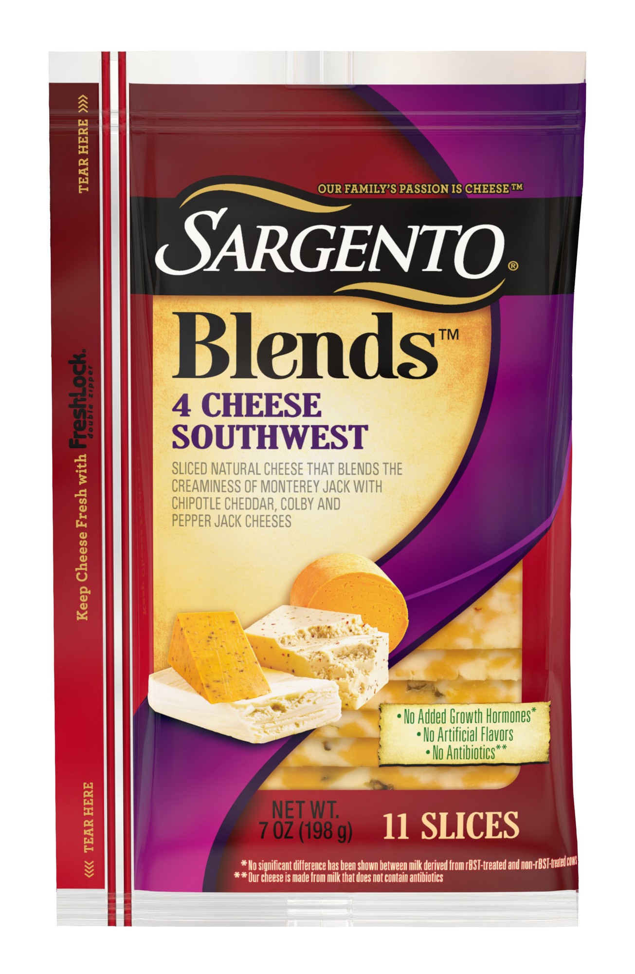 4 Cheese Southwest Sliced Natural Cheese That Blends the Creaminess of Monterey Jack with Chipotle Cheddar, Colby and Pepper Jack Cheeses, 4 Cheese So
