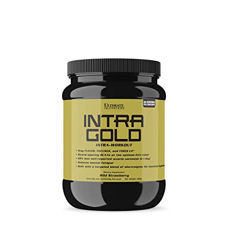 Ultimate Nutrition Intra Gold Recovery, Hydration, and Endurance Supplement - Reduces Muscle Soreness and Fatigue During Workouts, Sour Apple, 30 Serv
