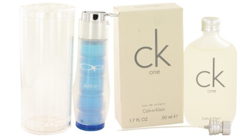 Gift Set OP Juice by Ocean Pacific Cologne Spray 1.7 Oz and CK ONE EDT Pour/Spray (Unisex) 1.7 Oz