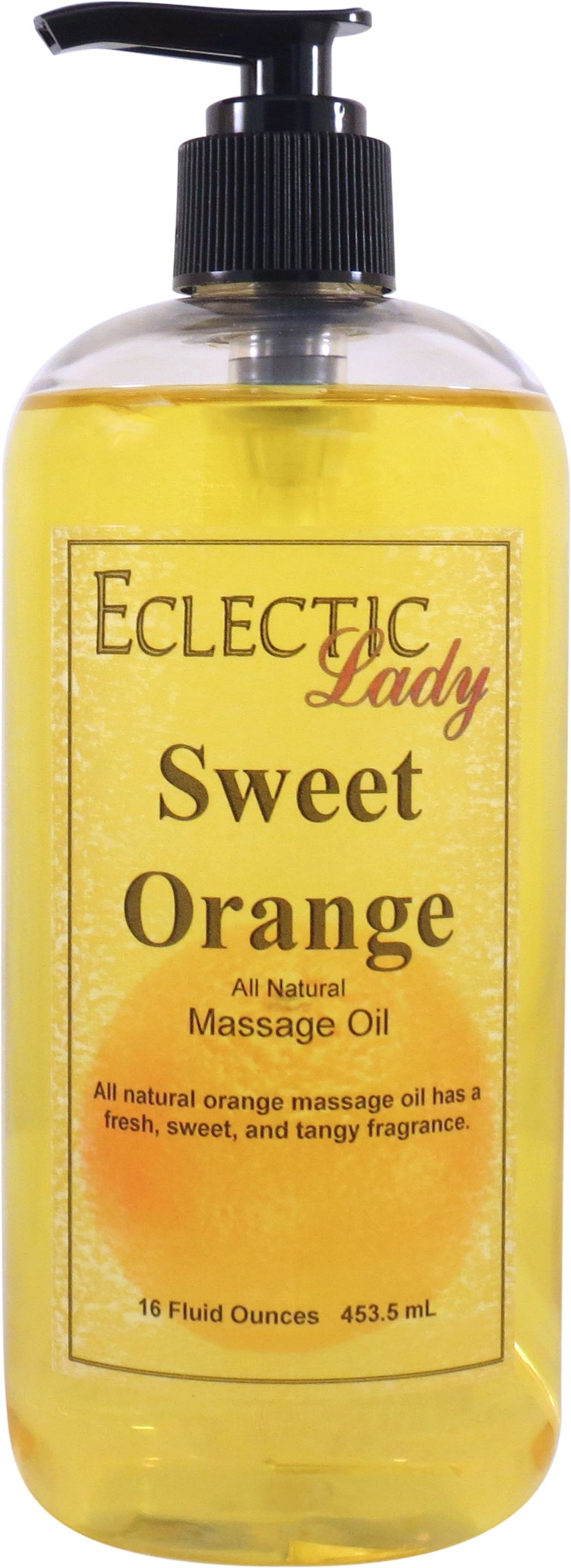 All Natural Sweet Orange Massage Oil  16 Oz  100% Natural Ingredients  with Sweet Almond Oil and Organic Jojoba Oil  Preservative Free