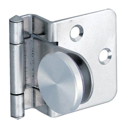Sugatsune SUGH348 SP Glass Door Overlay Hinge, Plain & Stainless Steel - 1.5 & 0.5 in.