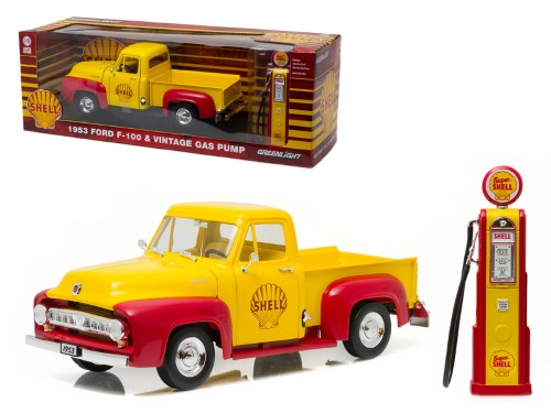 Greenlight 1:18 Shell Oil - 1953 Ford F-100 & Vintage Gas Pump 12983