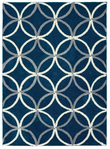 United Weavers Pure Area Rug 2320-30361 Triquetra Denim Blue Linked Circles