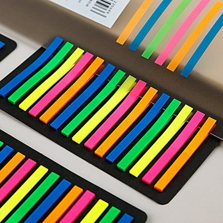 LA TALUS Sticky Labels Self Adhesive Waterproof PVC Fluorescent Arrow Flag Tabs Colored Sticky Notes Birthday Gift Style B 1 Set