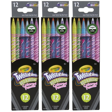Crayola - Bold & Bright Twistables Colored Pencils  12 per Pack  3 Packs