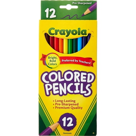 Crayola Long Colored Pencils  Assorted Colors  12-Count  Pack of 12
