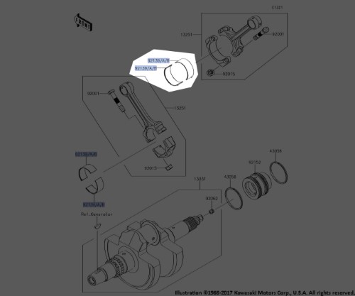 Kawasaki 2012-2018 Brute Force 750 4x4i Teryx4 LE Connecting Ro Bushing 92139-0765
